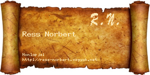 Ress Norbert névjegykártya