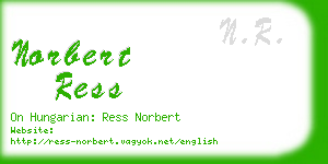 norbert ress business card